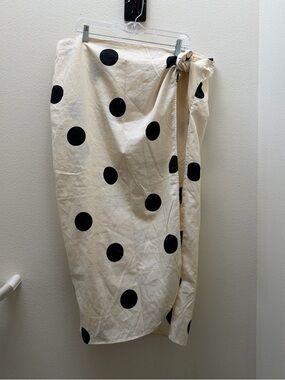 Future Collective Jenny K Lopez Polka Dot Wrap Midi Skirt Cream Black 22